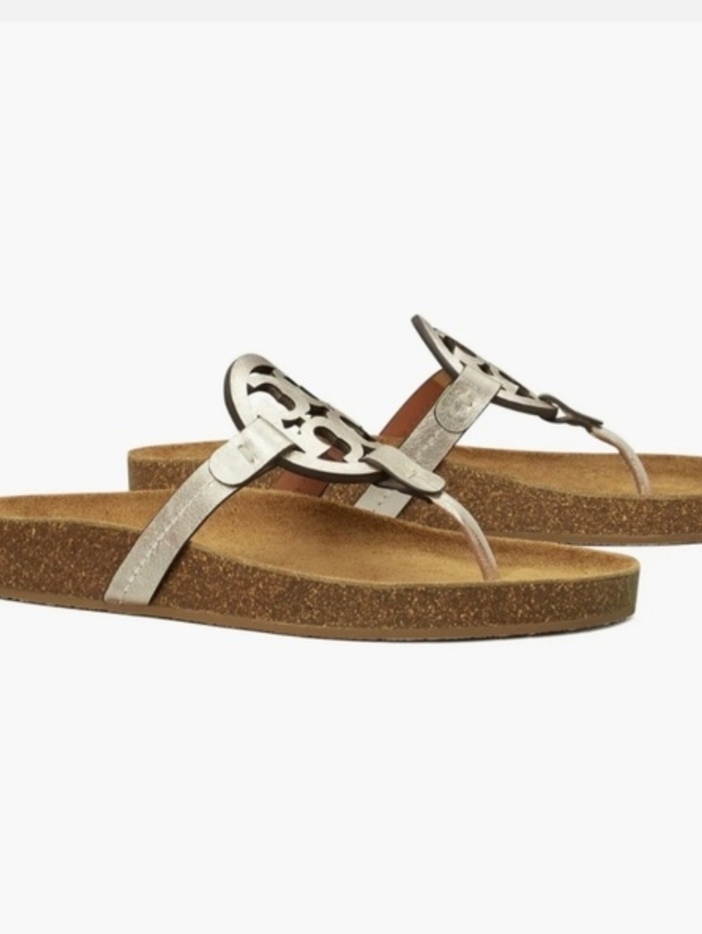 Tory Burch Miller Cloud Cork Sandals Spark Gold Size 7